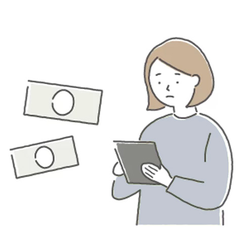 朝霞市で火葬式プランを検討する女性がタブレットを操作する様子