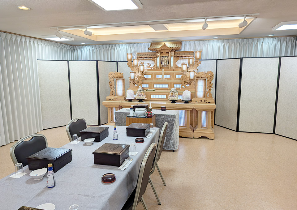 朝霞市にあるアトラスファミリーホールでの戻り本膳